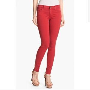 Current/Elliott Stiletto Skinny Pants In Red Coral Mid-Rise Size 30 1280-0465
